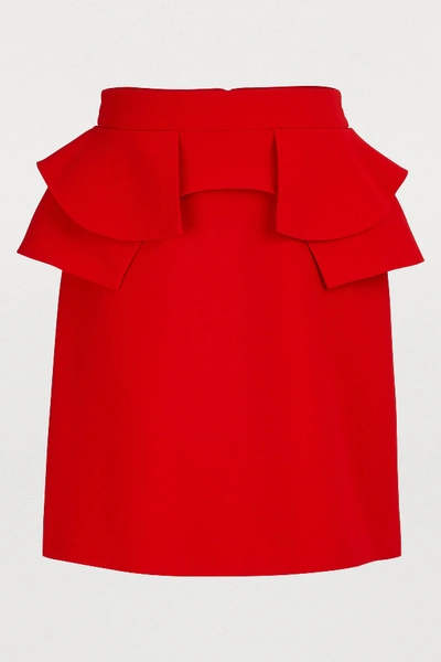 Shop Alexander Mcqueen Peplum Mini Skirt In 6615 - Lust Red