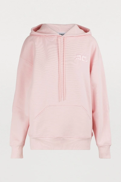 Shop Courrèges Logo Sweatshirt In Baby Pink