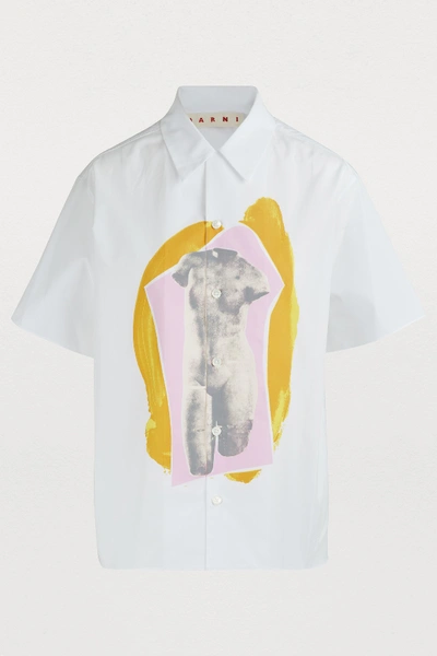 Shop Marni Bowling Shirt In Lily White