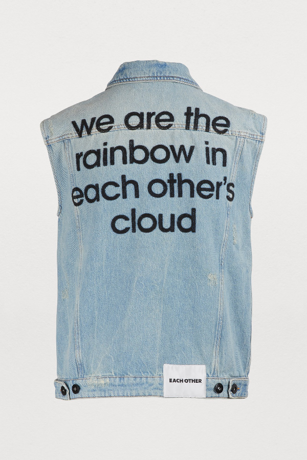 Each X Other Sleeveless Denim Jacket In Blue Modesens