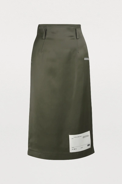 Shop Off-white High-waisted Midi Skirt In Military Green