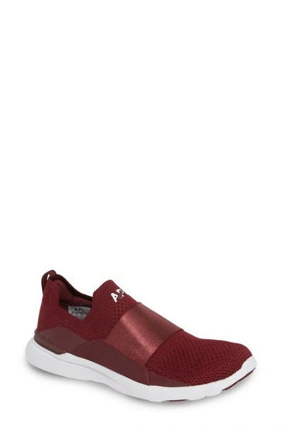 Shop Apl Athletic Propulsion Labs Techloom Bliss Knit Running Shoe In Burgundy/ White