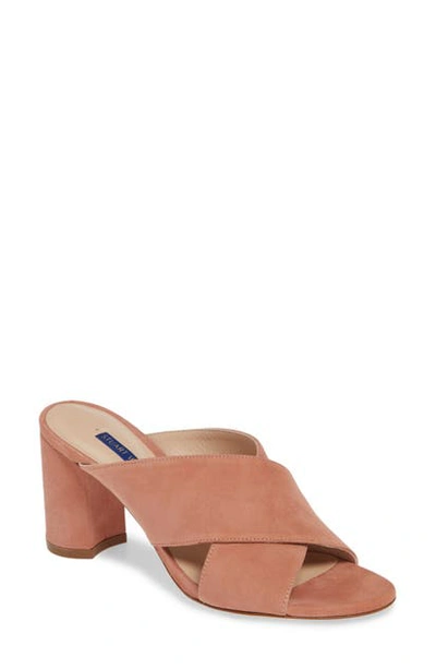 Shop Stuart Weitzman Galene Sandal In Desert Rose Suede