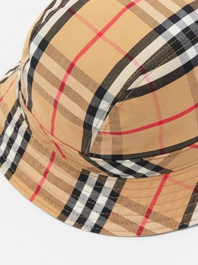 Shop Burberry Vintage Check Cotton Bucket Hat In Antique Yellow