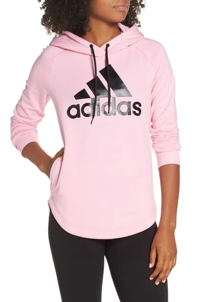 Shop Adidas Originals Logo Hoodie In True Pink