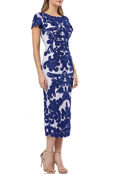 Shop Js Collections Soutache Lace Midi Dress In Royal / Lilac