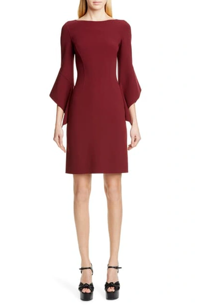 Shop Michael Kors Drape Sleeve Sheath Dress In Burgundy