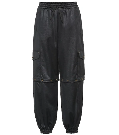 Shop Gucci Satin-jersey Trackpants In Black