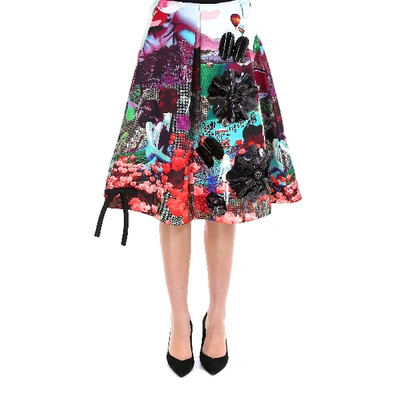 Shop Prada Panorama Motif Duchesse Skirt In Multicolor