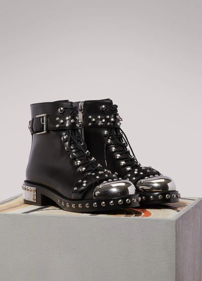 Shop Alexander Mcqueen Biker Ankle Boots In 1000 Black