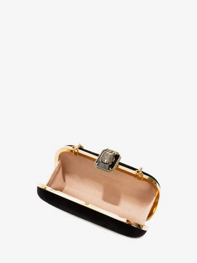 Shop Alexander Mcqueen Beetle Box Clutch In Black