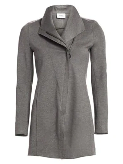 Shop Akris Punto Asymmetric Zip Front Moto Jacket In Graphite