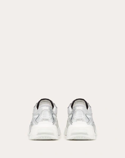 Shop Valentino Garavani Uomo Mirror-effect Climbers Sneaker In Silver