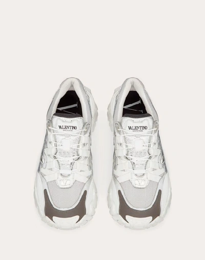 Shop Valentino Garavani Uomo Mirror-effect Climbers Sneaker In Silver
