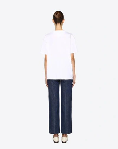 Shop Valentino Tower Cotton Jersey T-shirt In White