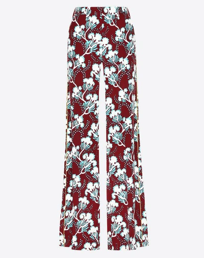 Shop Valentino Graphic Elder Crepe De Chine Pajama Pants In Multicolored
