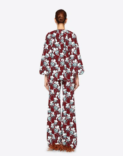 Shop Valentino Graphic Elder Crepe De Chine Pajama Pants In Multicolored