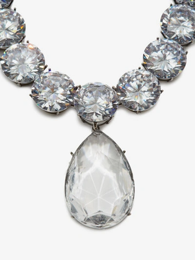 Shop Alexander Mcqueen Round Riviera Crystal Choker In Silver/crystal
