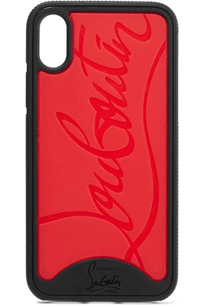 Shop Christian Louboutin Loubiphone Embossed Pvc Iphone Xs Max Case In Red