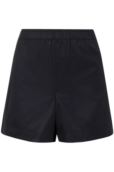 Shop Helmut Lang Coated Cotton-twill Shorts In Midnight Blue