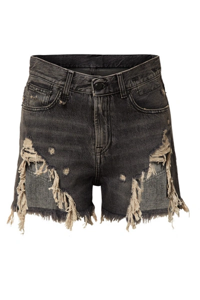 Shop R13 Distressed Denim Shorts In Gray