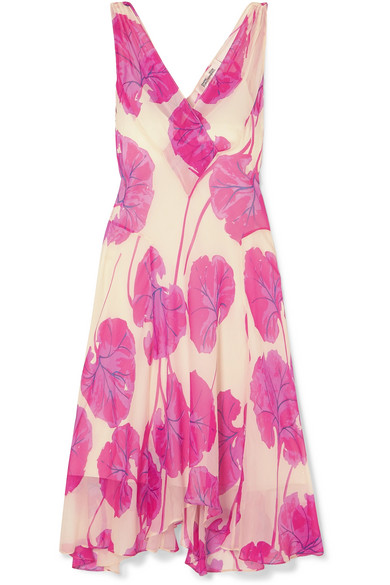 Diane Von Furstenberg Dita Printed Silk-crepon Dress In Pink | ModeSens