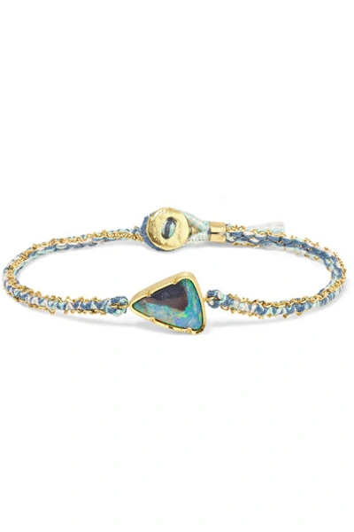 Shop Brooke Gregson Ellipse 18-karat Gold, Silk And Opal Bracelet