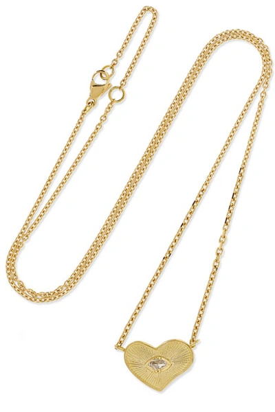 Shop Brooke Gregson Heart 18-karat Gold Diamond Necklace