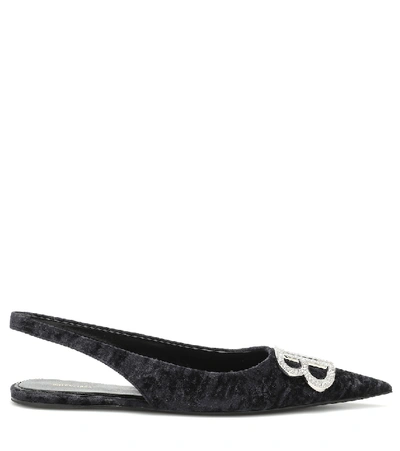 Shop Balenciaga Bb Slingback Ballet Flats In Black