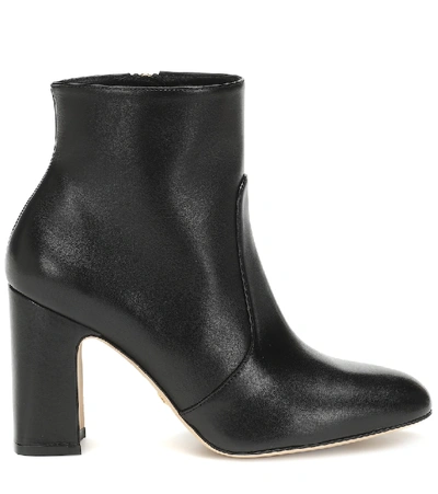 Shop Stuart Weitzman Nell Leather Ankle Boots In Black