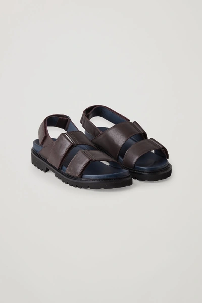 Shop Cos Chunky Leather Sandals In Red