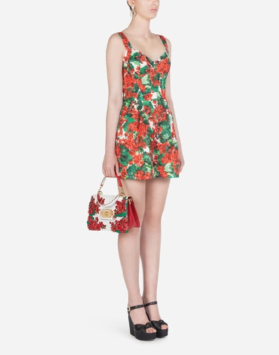 Shop Dolce & Gabbana Portofino-print Brocade Playsuit In Floral Print