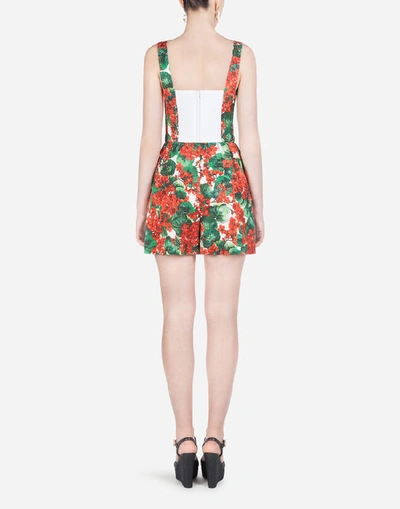 Shop Dolce & Gabbana Portofino-print Brocade Playsuit In Floral Print