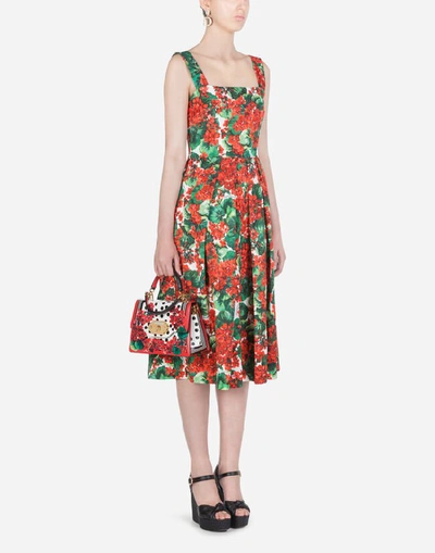 Shop Dolce & Gabbana Portofino-print Brocade Midi Dress In Floral Print