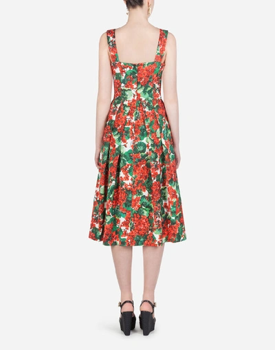 Shop Dolce & Gabbana Portofino-print Brocade Midi Dress In Floral Print