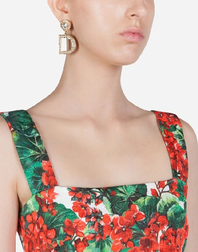 Shop Dolce & Gabbana Portofino-print Brocade Midi Dress In Floral Print