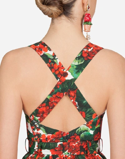 Shop Dolce & Gabbana Portofino-print Poplin Midi Dress In Floral Print