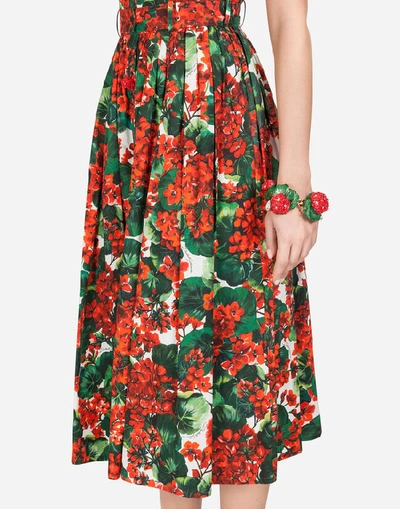 Shop Dolce & Gabbana Portofino-print Poplin Midi Dress In Floral Print