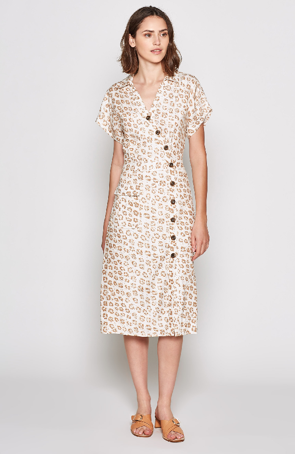 joie white linen dress
