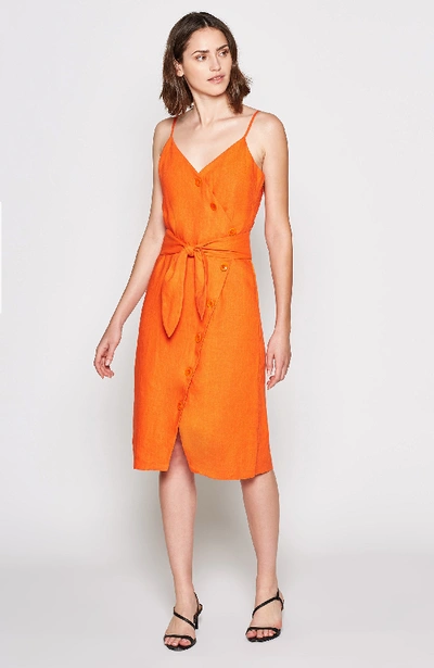 Shop Joie Carnell Linen Dress In Warm Terracotta