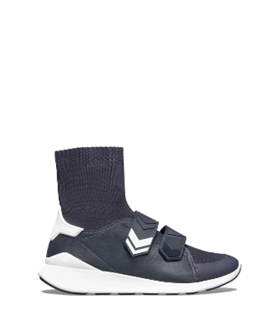 Shop Tory Sport Chevron Sock Sneakers In Perfect Navy
