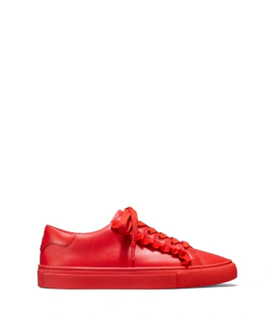 Shop Tory Sport Ruffle Sneakers In Red / Red Red