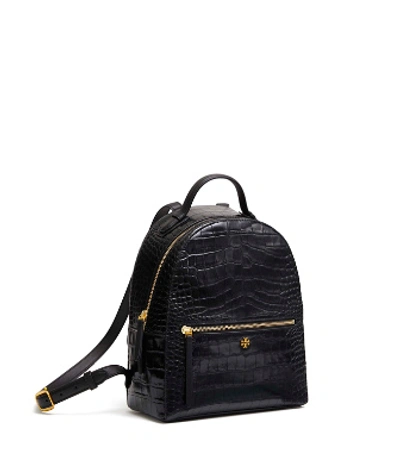 Tory Burch Croc-embossed Mini Backpack In Black | ModeSens