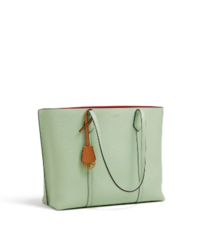 Shop Tory Burch Perry Triple-compartment Tote In Mint Green