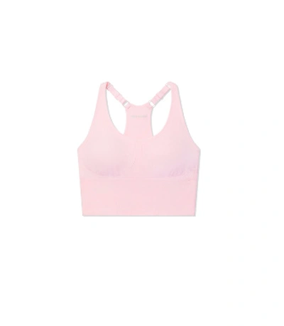 Shop Tory Sport Seamless Cami Long Bra In Cotton Pink
