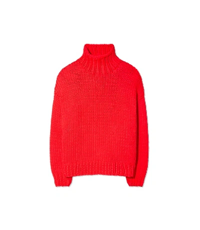 Shop Tory Sport Hand-knit Sweater In Red