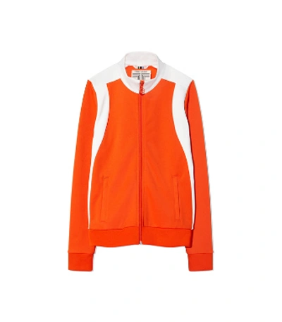 Shop Tory Sport Color-block Track Jacket In Varsity Orange
