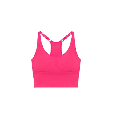 Shop Tory Sport Seamless Cami Long Bra In Bright Pink