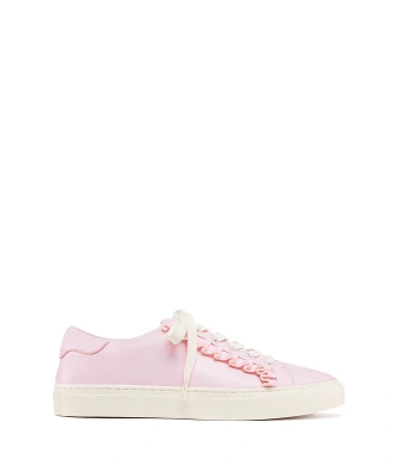 Shop Tory Sport Ruffle Sneaker In Cotton Pink / White - Cotton Pink