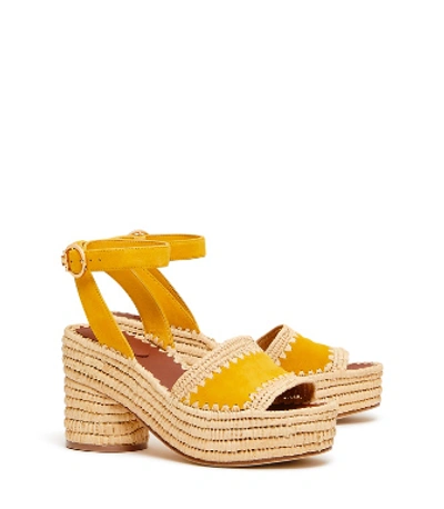 Shop Tory Burch Arianne Platform Sandals In Daylily